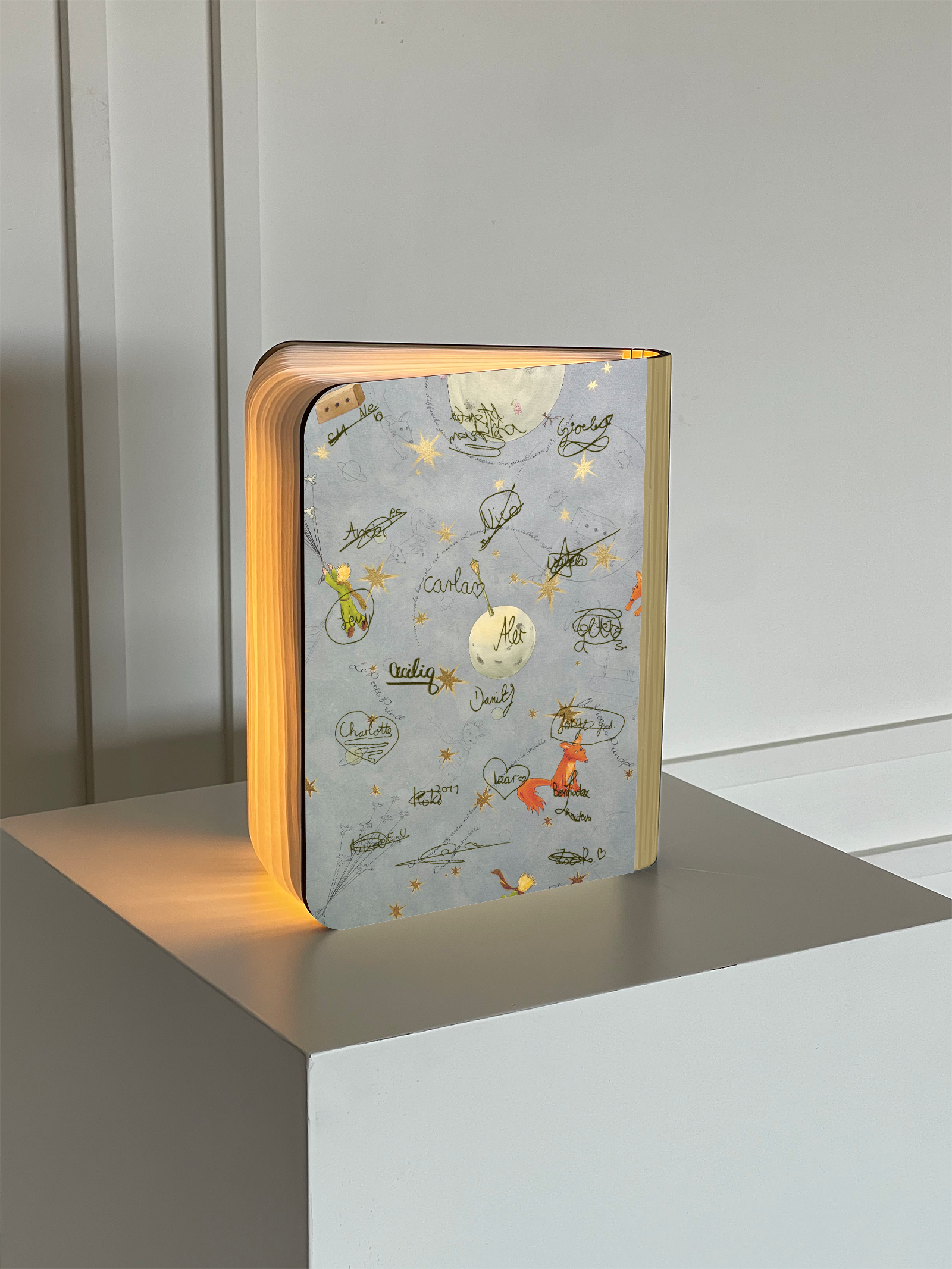 Libro de Luz con Firmas Principito Gold